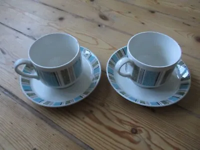 Buy 2 Vintage Broadway Stylist Tableware Midwinter Cups & Saucers Small Chips On Cup • 4.99£