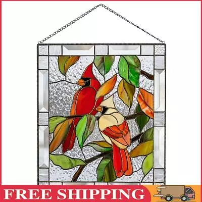 Buy Stained Glass Birds Panel Window Hanger For Garden Outdoor (1) • 10.55£