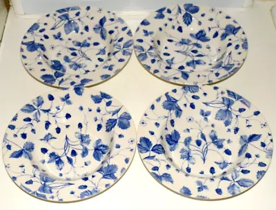 Buy Royal Stafford Blue Alpine Strawberry Fine Earthenware Soup Bowls 9.75 Inches • 33.57£