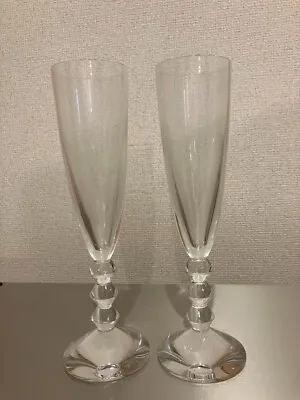 Buy BACCARAT France Two VEGA Glass Crystal CHAMPAGNE FLUTES No Box • 181.77£