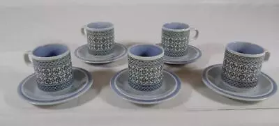 Buy 5x Vintage Hornsea Pottery Tapestry Coffee Espresso Mugs & Saucers • 29.99£