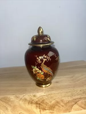 Buy Carlton Ware Rouge Royale Red Pheasant Pattern Ginger Jar Vase • 40£