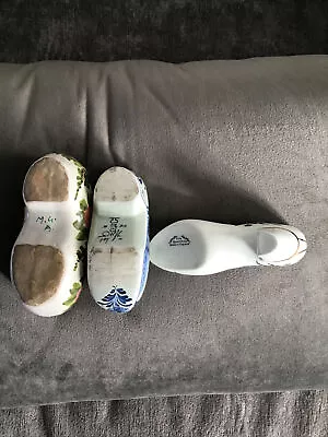Buy Delft Blue And White + Floral Clog Pottery Clog+bird Shoe • 7£