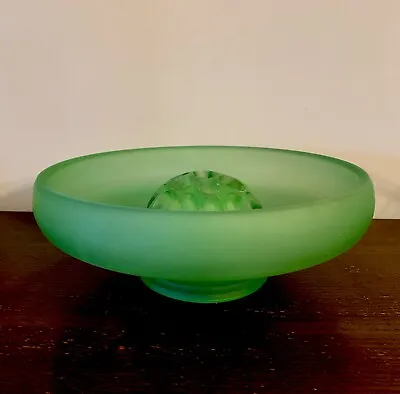 Buy Rare’davidson’ Art Deco Frosted Green Glass Bowl + Frog  1910 • 33.99£