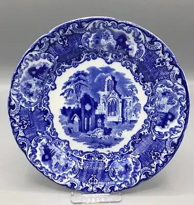 Buy George Jones Blue And White Abbey Ware Dinned Plate C1910 Blue Transferware • 35£