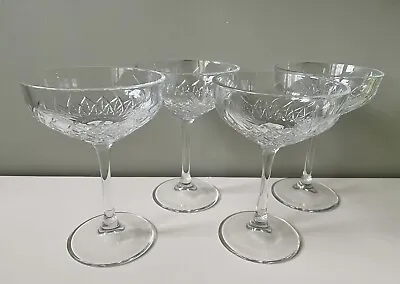 Buy 4 X Vintage Style Cut Glass Coupe Champagne Cocktail Martini Margarita Glasses • 40£