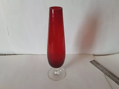 Buy Aseda Glasbruk Vintage Swedish Glass Vase 'Torpedo' Red Glass Vase By Borgstrom • 8.50£