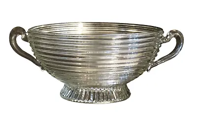 Buy Anchor Hocking Depression Glass Clear Manhattan Open Handle Console Fruit Bowl ! • 9.44£