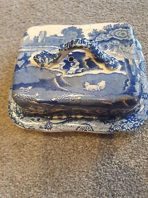 Buy Rare Old Blue And White Copeland Spode's Italian Butter Dish • 25£