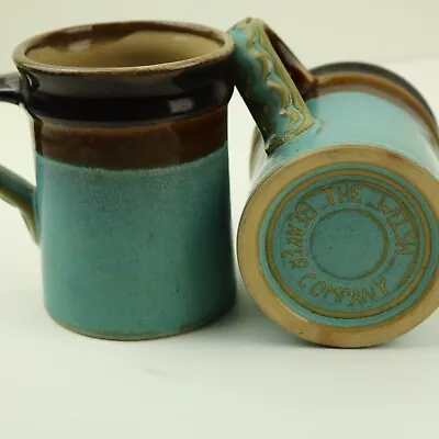 Buy The Welsh Beaker Company Handmade Pottery Blue & Brown 2 Mugs Vintage • 22£