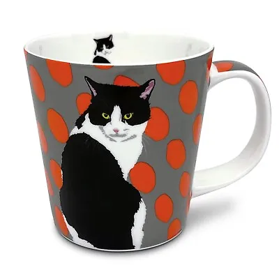 Buy Black And White Cat Fine Bone China Mug | Leslie Gerry, 320ml • 12.99£