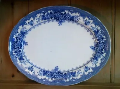 Buy Keeling & Co, Losol Ware Meat Plate, Colwyn, Blue & White, Good Condition • 22£