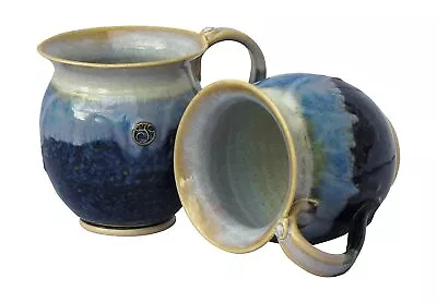 Buy Castle Arch Pottery Ireland Handmade Irish Coffee & Tea Mugs. Set Of Two Blue... • 94.16£