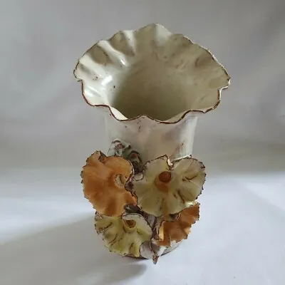 Buy ❀ڿڰۣ❀ TIM TAYLOR STUDIO POTTERY Hand Built FLOWER & DORMOUSE Ceramic FLUTED VASE • 64.99£