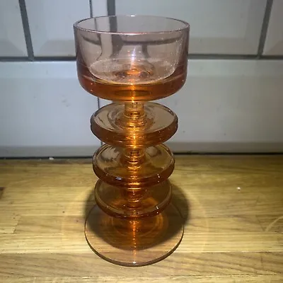 Buy Wedgwood Sheringham Three  Disk Topaz Glass Candlestick Ronald Stennett • 79.99£