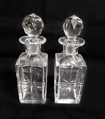 Buy Two Vintage Cut Glass Perfume/Cologne/Decanter Bottles • 7£
