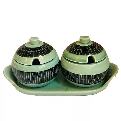 Buy 1960’s Secla Portugal Ceramic Relish Condiment Pots Tray Atomic Sputnik Vintage • 19.99£