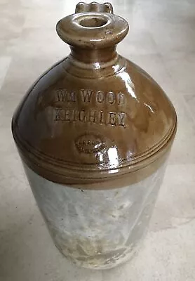 Buy Stoneware Flagon “Wm Wood” Keighley Leeds Inscribed - Approx 34 Cm Height • 35£