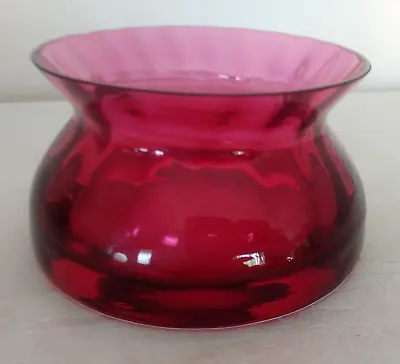Buy Vintage Cranberry Glass Flat-Bottomed Fluted Posy Bowl Height:  2.25 /6 Cm • 9.99£