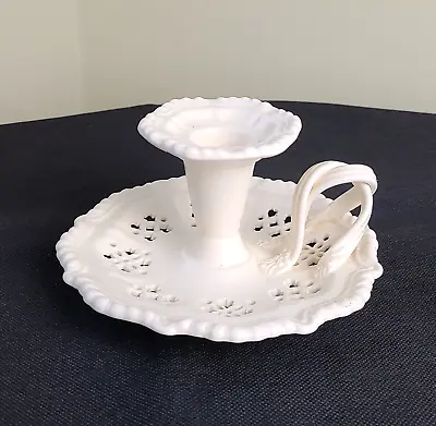 Buy Vintage Royal Creamware Fine China Chamberstick Candlestick Candle Holder • 24.99£