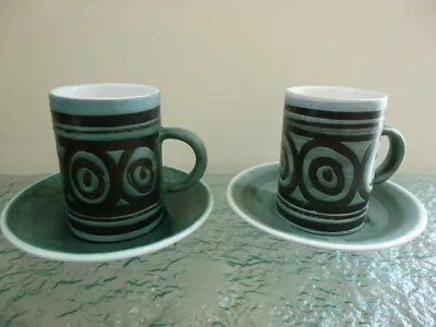 Buy Vintage Handmade X2 Small Cups & Saucers Cinque Ports Pottery The Monastery Rye • 18.99£