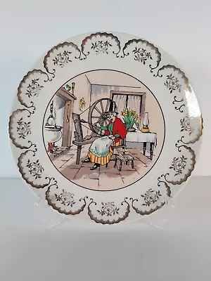 Buy Royal Victoria Wade Pottery Decorative Plate  Women With Spinning Wheel   • 6.50£