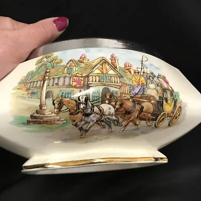 Buy Vintage Royal Winton Salad Bowl With Pattern Depicting Horse Scenes - VGC • 7.49£