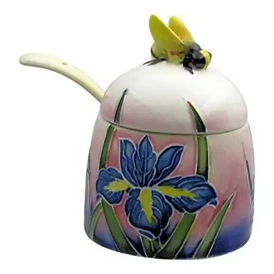 Buy Old Tupton Ware Tube Lined Honey Pot And Spoon Iris Design TW1363 • 26.95£