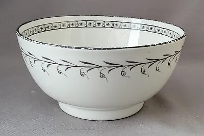 Buy New Hall Black Flowers Pattern 401 Slop Bowl C1800-10 Pat Preller Collection • 10£