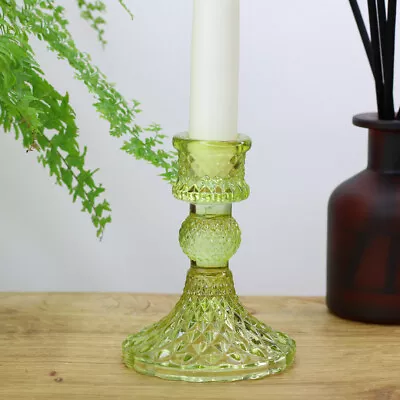 Buy Colourful Candlestick Holders | Bright Coloured Glass Candle Holders | Cut Glass • 6£