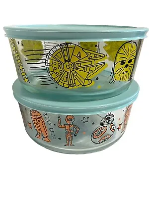 Buy New Limited Edition Set Of 2, 7 Cup STAR WARS Pyrex Bowls With Lids • 33.63£