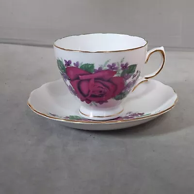 Buy Royal Vale Bone China Teacup & Saucer Rose Pattern 7858 Made In England Ridgway • 19.58£