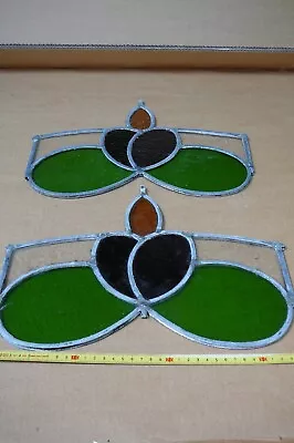 Buy Antique Stained Glass Window Panels X2 Matching Pair • 35£