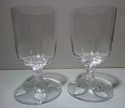 Buy *VINTAGE* Lalique Crystal VALENCAY (1981-1991) Set Of 2 Water Goblets 5 7/8  • 236.60£