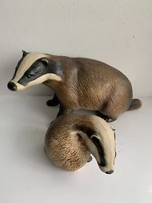 Buy Purbeck Studio Pottery Badgers Wildlife Series Adult And Cub. • 14.99£