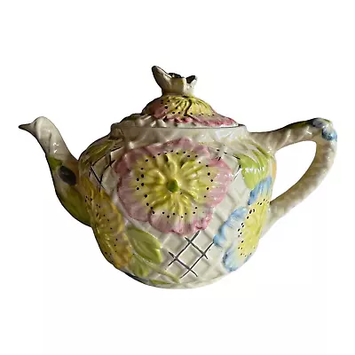 Buy Price Vintage Butterfly Ware Majolica Art Deco Teapot C.1930s • 65£
