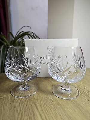 Buy Vintage Royal Doulton Crystal Monique Boxed Pairs Large Brandy Glasses 4 3/4   • 24.50£