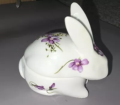 Buy Hammersley England Bone China Victorian Violets Bunny Trinket Box • 4£