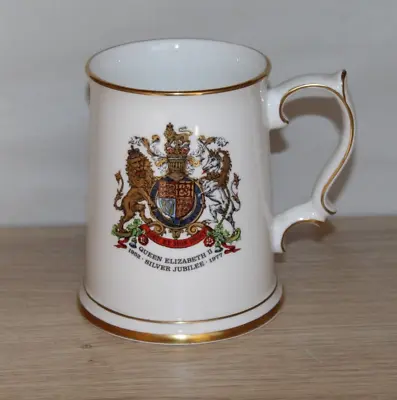Buy Royal Grafton Fine Bone China 1-pint Mug Queen Elizabeth Ii Silver Jubilee 1977 • 18£