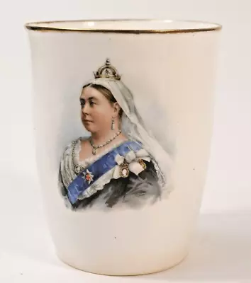 Buy Antique Doulton Burslem Queen Victoria Diamond Jubilee China Beaker,1897. VGC. • 24.99£