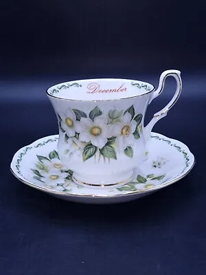 Buy Queen's Fine Bone China Special Flowers 'December' Cup And Saucer • 19.90£