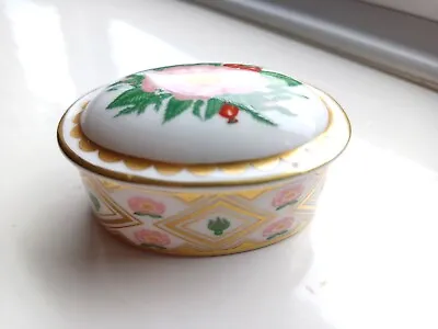 Buy Royal Crown Derby China Oval Pill Box Trinket Box With Lid  ~ Wild Rose Pattern • 9.99£