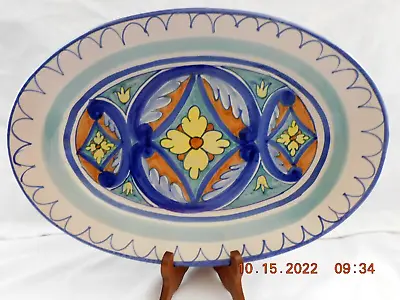 Buy Sicilian Art Pottery Duca Di Camastra Oval Platter 15 1/2  Unused Condition W2s2 • 28.29£