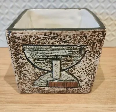 Buy Troika Cube Vase 1970's Vintage Decorated Signed Jane Fitzgerald Great Condition • 185£