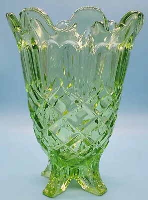 Buy Sowerby England Green Glass Three Footed Celery Vase Art Deco • 19.50£