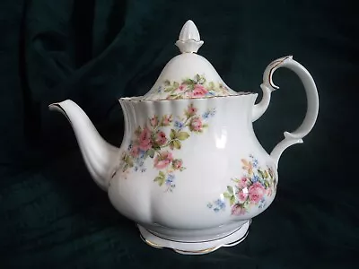 Buy Vintage Royal Albert Moss Rose Bone China 2.25 Pint Large Teapot Gold Trim • 59.99£