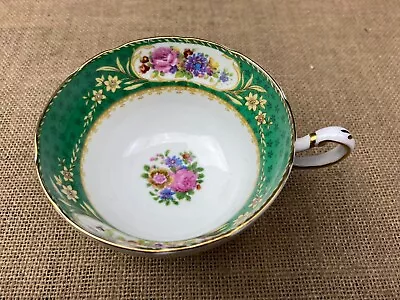Buy Vintage Paragon Green Panel Floral English Bone China Tea Cup • 10£