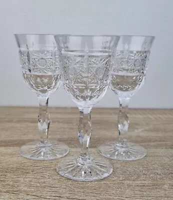 Buy Vintage Crystal Sherry Glasses Set Of 3 Czech Bohemia  • 18£