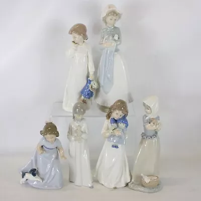 Buy NAO By Lladro Vintage 6x Figurine Bundle - Girls With Dogs, Dolls - GFT • 21.57£