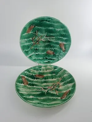 Buy Pair Of Rare Antique Majolica Wedgwood Plates ~ Swimming Seals With Coral, 7¼  • 246.66£